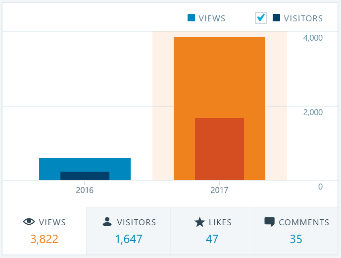 Visitors and views YEAR