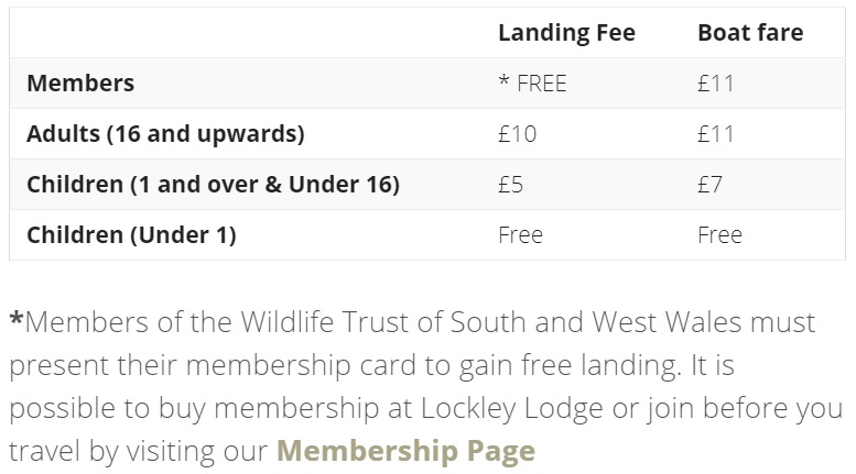 skomer island fees